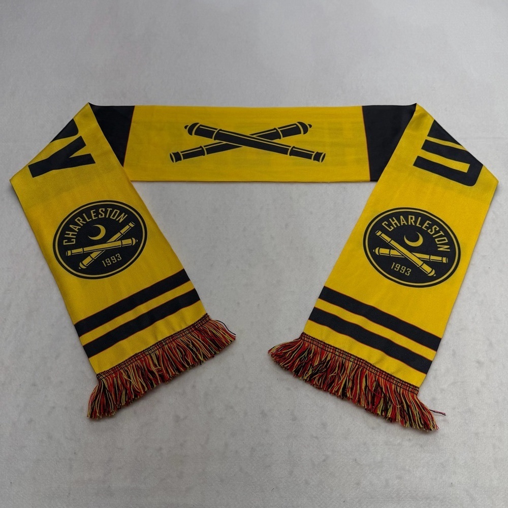 Charleston Battery Yellow Black Scarf Polyester Soccer - Picture 2 of 11
